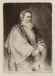Sir Stafford Henry Northcote, Lord Rektor (rycina) autorstwa William Brassey (after) Hole