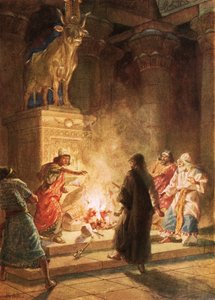 Prorok Boży potępia bałwochwalstwo Jeroboama autorstwa William Brassey Hole