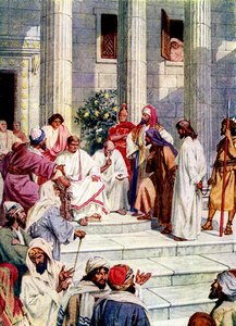 Jezus zostaje zabrany do Poncjusza Piłata - Biblia autorstwa William Brassey Hole