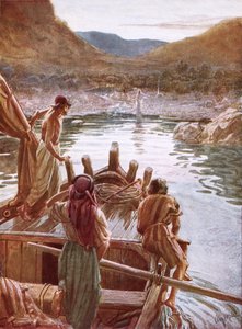 Jezus ukazujący się Piotrowi i innym nad Jeziorem Galilejskim autorstwa William Brassey Hole