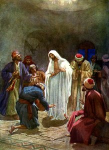 Jezus pokazuje uczniom swoje rany - Biblia autorstwa William Brassey Hole