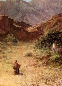 Mojżesz i gorejący krzew - Biblia autorstwa William Brassey Hole