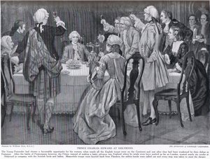 Książę Karol Edward w Holyrood, ilustracja z „Hutchinson
