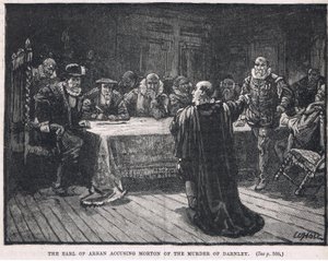 Hrabia Arran oskarża Mortona o zamordowanie Darnleya 1581 autorstwa William Brassey Hole