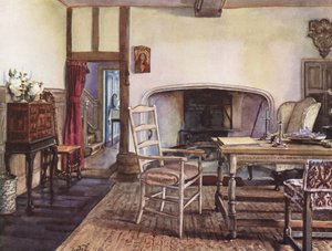 Dekoracja wnętrz: Biały hol (kolorowa litografia) autorstwa William Bruce Ellis Ranken