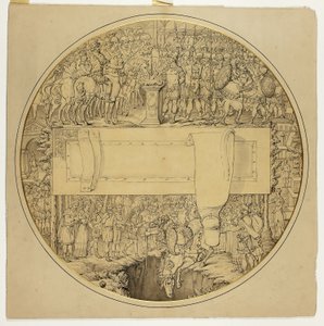 Tarcza ceremonialna z rzymską sceną bitwy autorstwa William Burgess
