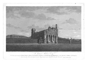 Widok zachodni na kaplicę króla Edwardsa na moście Wakefield w hrabstwie York, ok. 1800