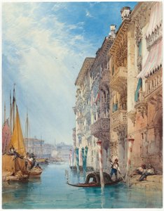 Gondola na Canale Grande, Wenecja autorstwa William Callow