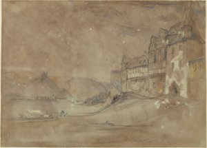 Zamek Marksburg, Rhens autorstwa William Callow