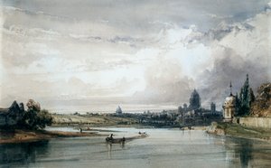 Paryż widziany z daleka, c1835-1900 autorstwa William Callow