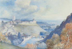 Zamek i miasto Richmond, Yorkshire autorstwa William Callow