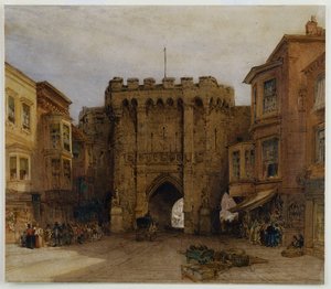Bar Gate, Southampton, 1888 r. autorstwa William Callow