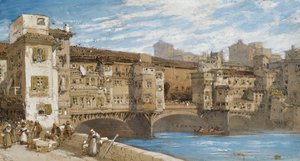 Ponte Vecchio, Florencja, 1877 r. autorstwa William Callow