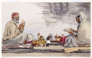 Dwóch świętych mężów czytających Granth Sahib, Amritsar
