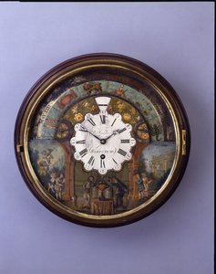Zegar tarczowy, koniec XIX wieku, cyferblat ok. 1770 (mahoń)