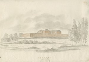Stafford - Shire Hall: rysunek tuszem architekta (podbarwiony), bd [c 1798] (rysunek)