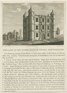 Tixall Hall - Brama: grawerowanie, bd [c 1813] (druk)