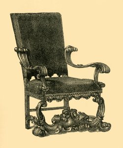 Fotel z drewna orzechowego, c1685-1710, 1881. autorstwa William Catley