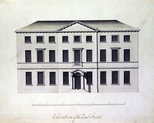 Projekt dla Enville Hall w Staffordshire, ok. 1770 (pióro i atrament z szaroniebieskimi plamami)