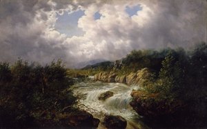 Wodospady Tamahaka, hrabstwo Cherokee, Karolina Północna, ok. 1860-70 (olej na płótnie)