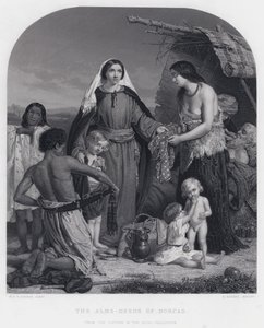 Jałmużna-Uczynki Dorcas (rycina) autorstwa William Charles Thomas (after) Dobson