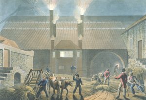Zewnętrzna część kotłowni, z „Dziesięć widoków na wyspie Antigua”, 1823