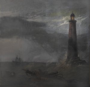 Act drop dla The Lighthouse, 1855 (gwasz na płótnie) autorstwa Clarkson Frederick Stanfield
