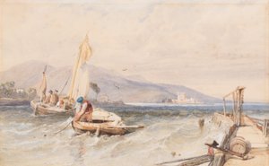 Zamek Douglas, Loch Leven, 1849 r. autorstwa Clarkson Frederick Stanfield