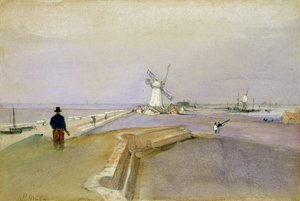 St. Malo (grafit, akwarela i bodycolor na papierze)