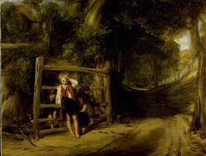 Rustykalna uprzejmość lub „Nadchodzące wydarzenia rzucają przed nimi swoje cienie”, ok. 1832 (olej na płótnie) autorstwa William Collins