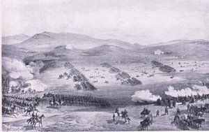 Kominiarka, 25 października 1854: Szarża Lekkiej Brygady, ilustracja z brytyjskich bitew lądowych i morskich, 1915 autorstwa William Crimea Simpson
