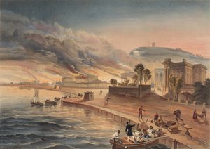 „Spalanie budynków rządowych w Kertch. 9 czerwca 1855? autorstwa William Crimea Simpson