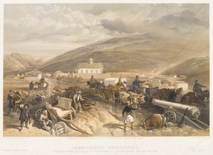 ?Kłopoty komisariatu Droga z Bałakławy do Sewastopola, w Kadikoi, podczas deszczowej pogody?, 1854 ok. autorstwa William Crimea Simpson