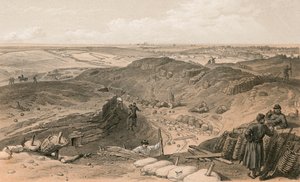 Rów Malakoff, Battery Gervais i tyły Redan autorstwa William Crimea Simpson