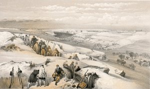 Sewastopol z 26 baterii dział na skrajnej prawej stronie francuskiego ataku autorstwa William Crimea Simpson