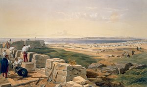 Cieśnina Yenikale, płyta z „Siedziba wojny na wschodzie”, wyd. autor: Paul und Dominic Colnaghi und Co., 1856 autorstwa William Crimea Simpson