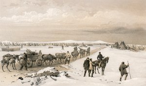 Obóz 1 Dywizji, patrząc na północ w kierunku obozu 2 Dywizji, w oddali Wzgórza Inkermanna autorstwa William Crimea Simpson