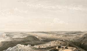 Widok z wysokości nad Bałakławą w kierunku Sewastopola autorstwa William Crimea Simpson