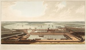 Doki w Indiach Wschodnich autorstwa William Daniell