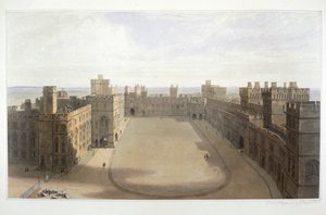 „Patrząc na czworokąt w Windsor”, c1825-1830 autorstwa William Daniell