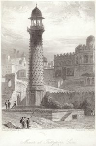 Minar w Futtypore Sicri autorstwa William Daniell