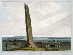 „Obelisk w Forres”, Moray, Szkocja, 1821 autorstwa William Daniell