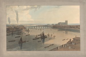 Tablica VI: Londyn, most Westminsterski i opactwo autorstwa William Daniell