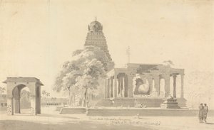 Wielki Byk i Pagoda w Tanjore autorstwa William Daniell