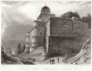 Grób Babera w Sumbul Babur autorstwa William Daniell