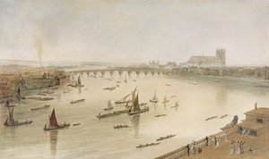 Westminster Bridge z Somerset House, 1805 autorstwa William Daniell