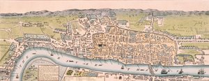 Mapa Londynu, c1563 autorstwa William Darton