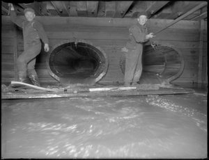 Mężczyźni pracujący w kanale W. 129th Street, Nowy Jork, ok. 1911 autorstwa William Davis Hassler