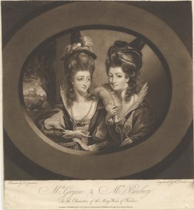 Pani Gwynne i pani Bunbury w postaciach Wesołych kumoszek z Windsoru autorstwa William Dickinson
