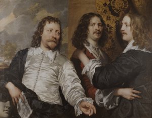 Portret artysty, z Nicholasem Lanierem i Sir Charlesem Cotterellem, ok. 1636 (olej na płótnie)